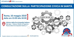 16 maggio 2019  - Enciclopedia Italiana. Consultazione sulla partecipazione civica in sanità.
