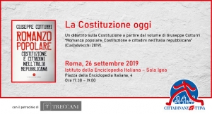 26 settembre 2019 - La Costituzione oggi. Un dibattito sulla Costituzione a partire dal volume di Giuseppe Cotturri “Romanzo popolare”