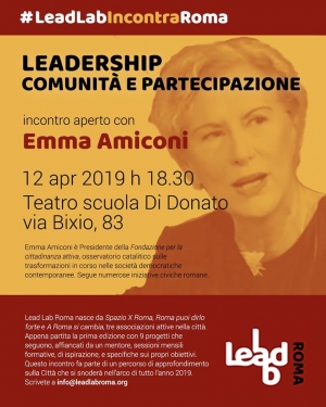 12 aprile 2019 - Laedership. Comunità e partecipazione. Incontro con Emma Amiconi.