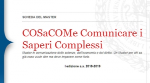 Master in comunicazione delle scienze, dell&#039;economia e del diritto