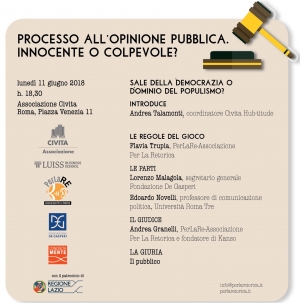 11 giugno 2018 - Processo all&#039;opinione pubblica. Innocente o colpevole