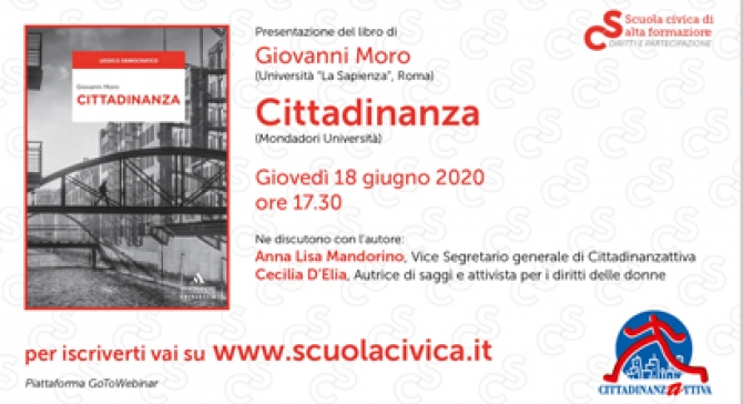 18 giugno 2020 - Incontro on-line di presentazione del libro "Cittadinanza" di Giovanni Moro